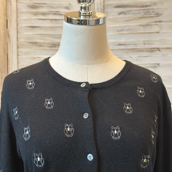 Tulip B Owl Print Button Front Cardigan - Picture 2 of 5
